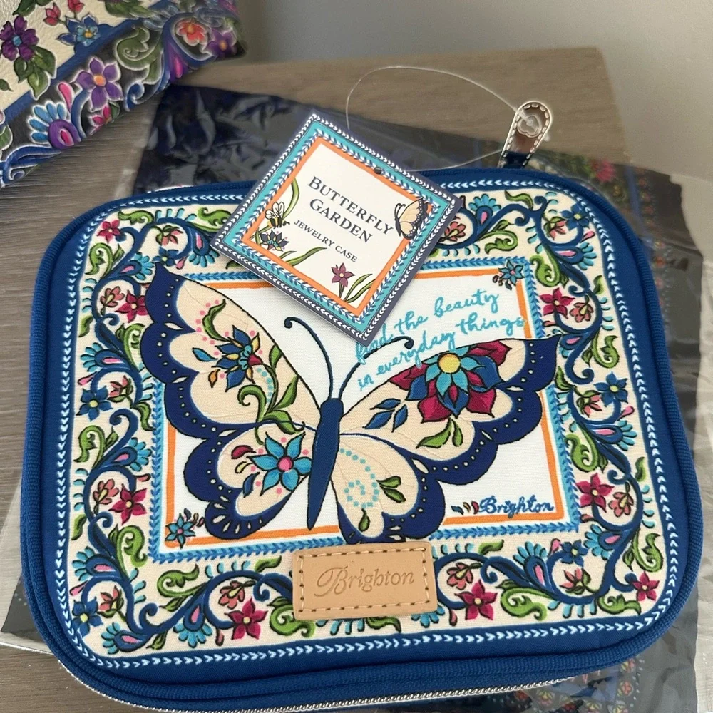 Brighton Tote Lotus Floral Journey to India Black Multicolor Handbag w/bonus - Picture 6 of 6